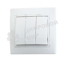 Выключатель 3-кл. СП Мира 10А IP20 белый/белый LEZARD 701-0202-109