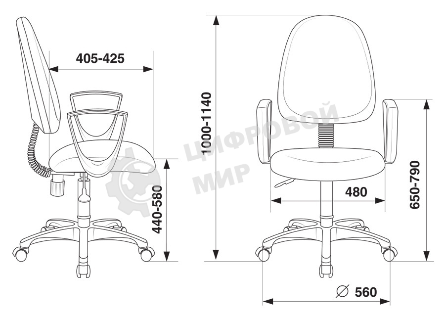 Кресло компьютерное Бюрократ CH-1300N/3C11 черный Престиж+ 3C11