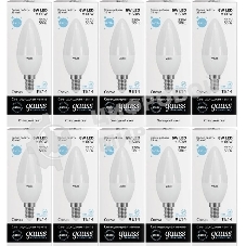 Лампа светодиодная Gauss Elementary 6Вт цок.: E14 свеча 220B 6500K св. свеч. бел. хол. C37 (упак.: 10 шт)