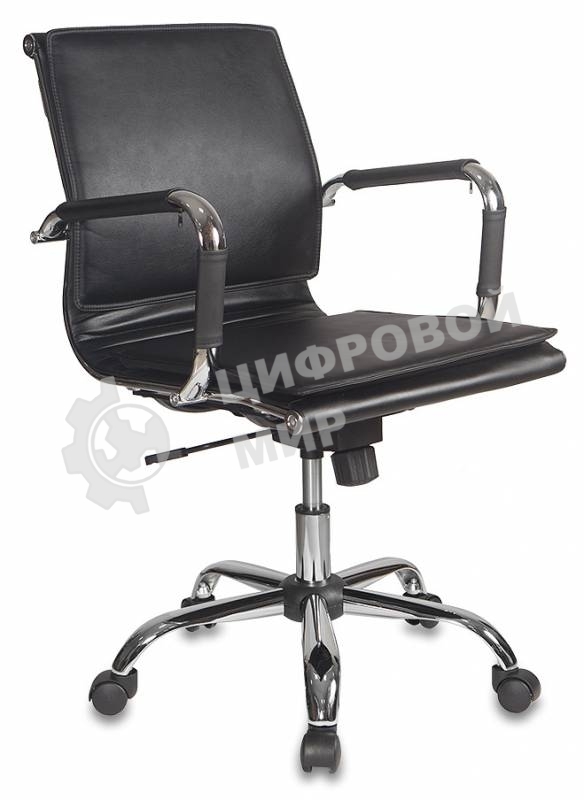 Кресло руководителя Бюрократ CH-993-Low/Black черный, низкая спинка, искусственная кожа, крестовина хром