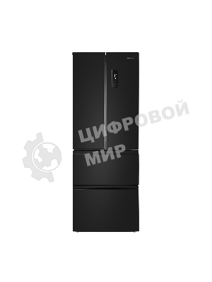 Холодильник Maunfeld MFF180NFBE01 черный трехкамерный 224/113л морозилка снизу, No Frost