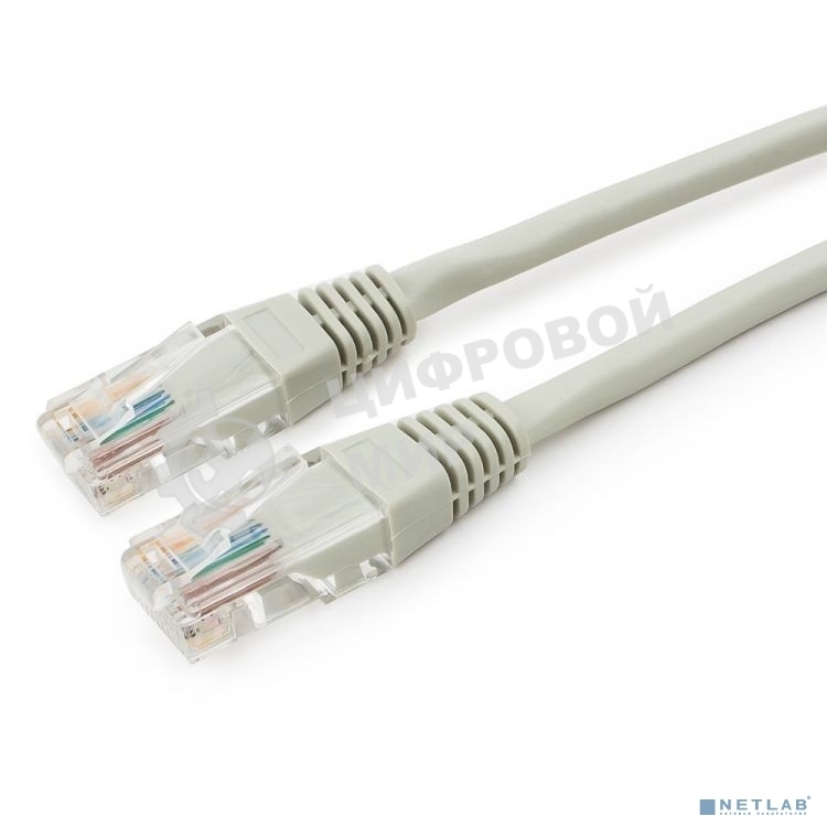 Патч-корд медный UTP Cablexpert PP10-0.5M cat.5, 0.5м, литой, многожильный, серый