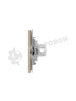 Компьютерная розетка RJ-45 без шторки, кат.6А двойная, KANT, ванильный марципан