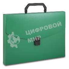 Папка-портфель Бюрократ -BPP01GRN 1 отдел. A4 пластик 0.7мм зеленый