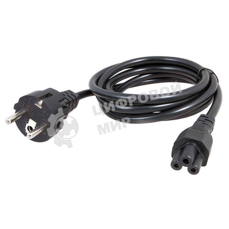 Шнур сетевой Rexant евровилка - евроразъем С5, кабель 3x0,75 мм², длина 1,8 м. (для питания ноутбука) (PVC пакет)