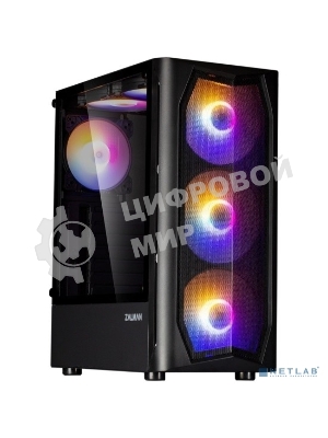 Компьютерный корпус MidiTower Zalman N4 black (ATX,Window, 6xRGb fan, USB 2.0 x2, USB 3.0x1, без БП) (N4 rev.1)