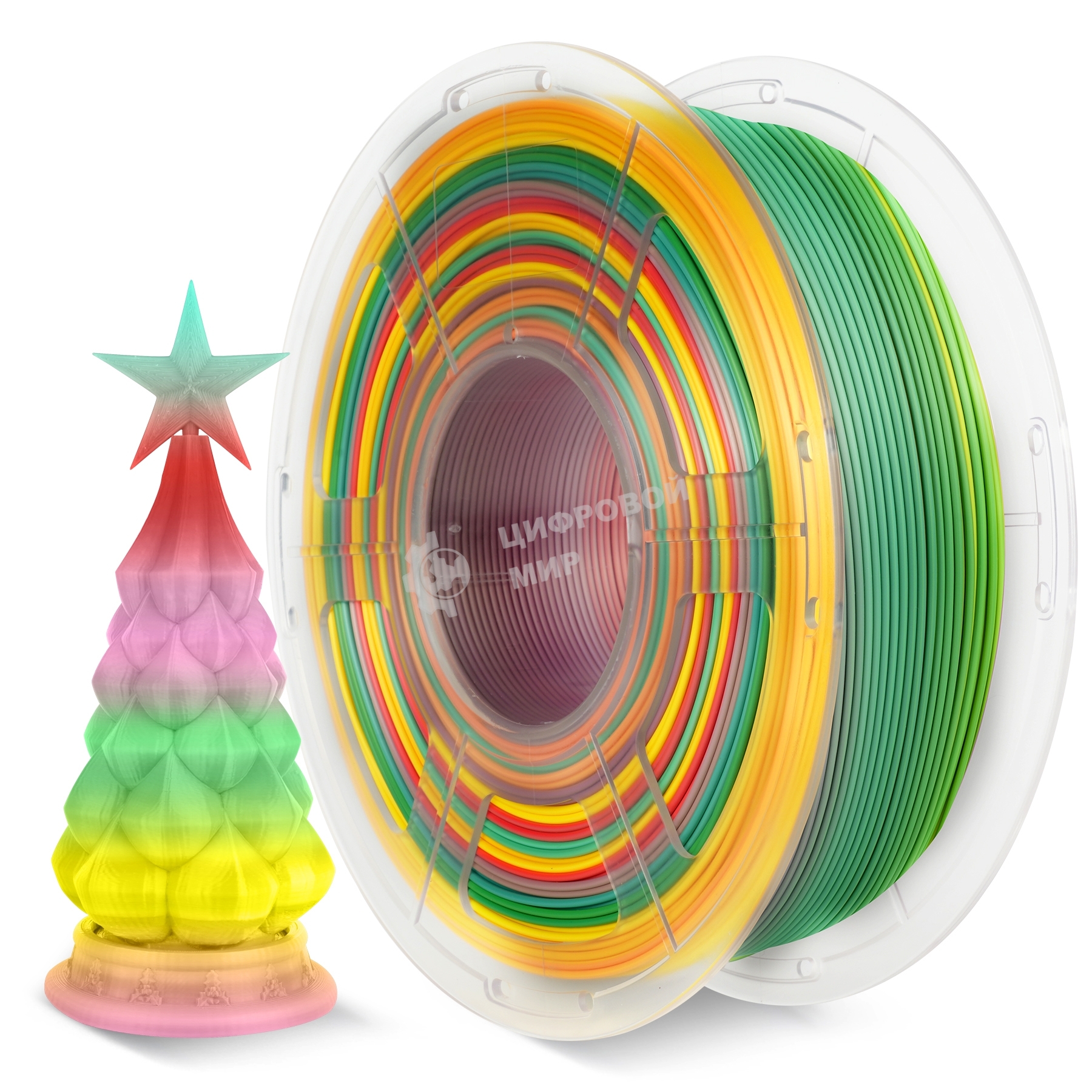 Филамент NVPrint PLA Rainbow 01 для 3D печати диаметр 1.75мм длина 330 метров масса 1 кг