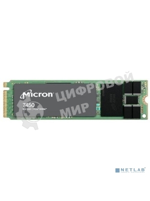 Накопитель SSD Micron 7450 PRO, 480Gb, M.2(22x80мм), NVMe, PCIe 4.0 x4, 3D TLC, R/W 5000/700Mb/s, IOPs 280 000/40 000, TbW 800, DWPD 1 (12 мес.)