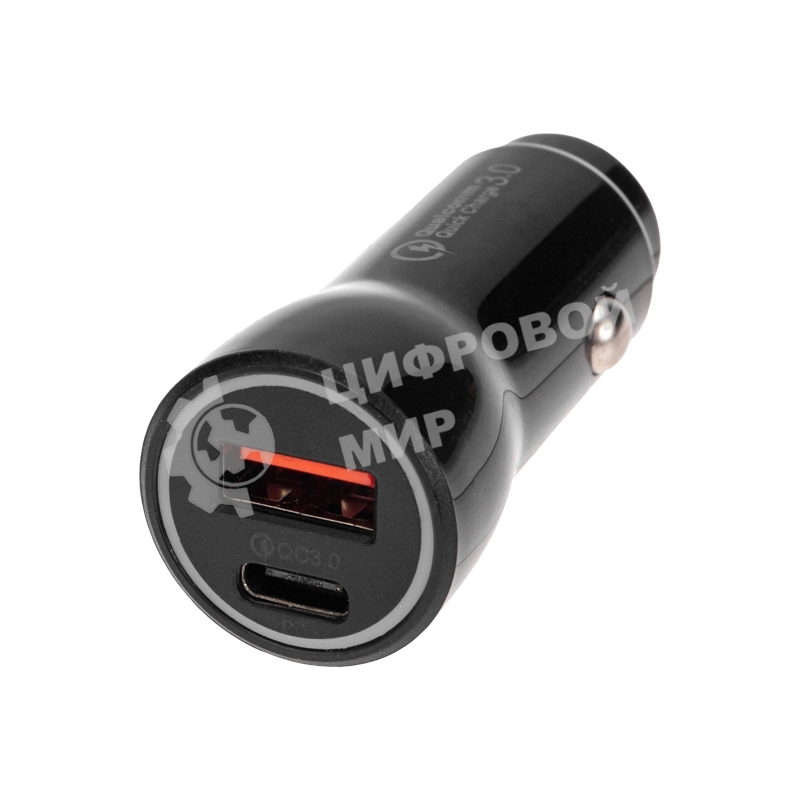 Автозарядка в прикуриватель Rexant АЗУ USB-A (QC 3.0)+USB-C (PD), 38Вт черный