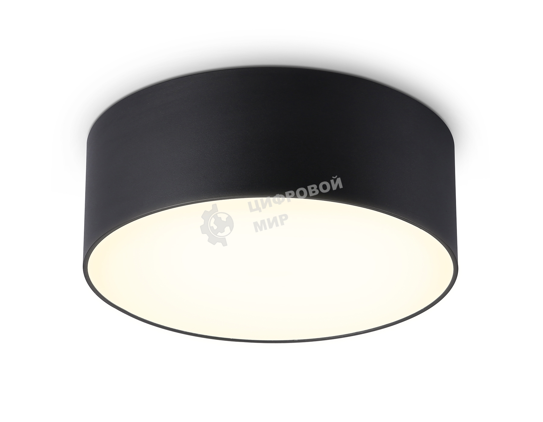 Потолочный светодиодный светильник Ambrella light FV5513 BK черный LED 15W 3000K D120*58 (Без ПДУ)