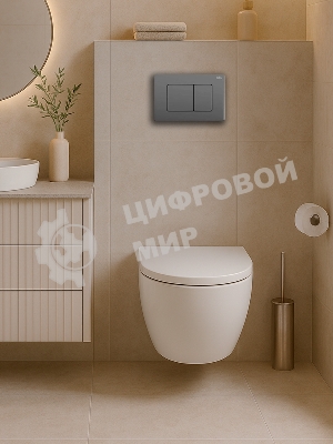 Инсталляция с унитазом комплект BAU PRO 6 в 1: унитаз подвесной безободковый торнадо Bau Hotel 53х36, быстросъемное сиденье микролифт, кнопка смыва BAU Stil Gun Grey,темно-серый металлик