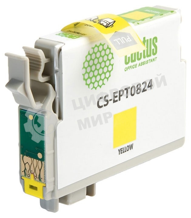Картридж струйный Cactus CS-EPT0824 (T0824) желтый (13,8 мл) для Epson Stylus Photo R270/290/RX590