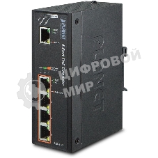 IPOE-E174 индустриальный PoE экстендер IP30 Industrial 1-Port 60W Ultra POE to 4-Port 802.3af/at Gigabit POE Extender (-40 to 75 C)