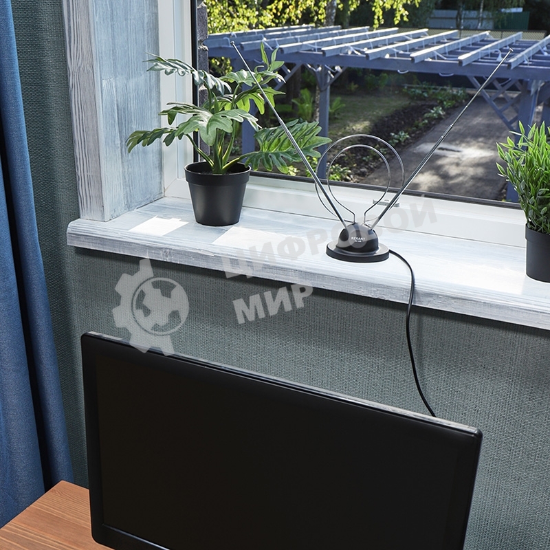 ТB антенна комнатная Rexant телескопическая на подставке 