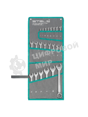 Набор ключей комбинированных Stels 6-32 мм, 22 шт., CrV, матовый хром