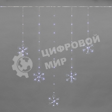 Гирлянда Neon-night светодиодный занавес из росы с фигурами снежинок IP20 USB + пульт управления бел.