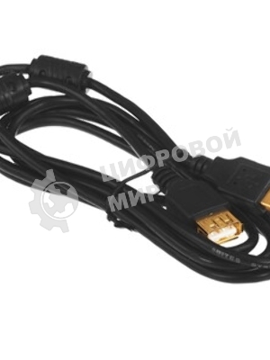 Кабель 5bites UC5011-030A USB2.0, AM/AF, зол.разъемы, ферр.кольца, 3м., черный