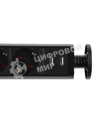 Сетевой разветвитель Premier 3R USB 1.8м (3 розетки) черный (коробка)