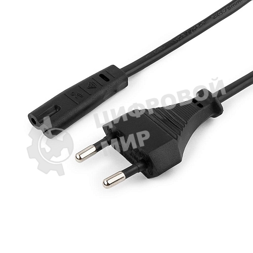 Кабель питания для ноутбуков, аудио/видео техники Gembird 0,5м, VDE, 2-pin, черный, пакет