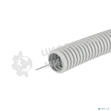 Труба гофрированная ПВХ d20 мм тяжелая с протяж. сер. (уп. 100 м) ДКС 91520