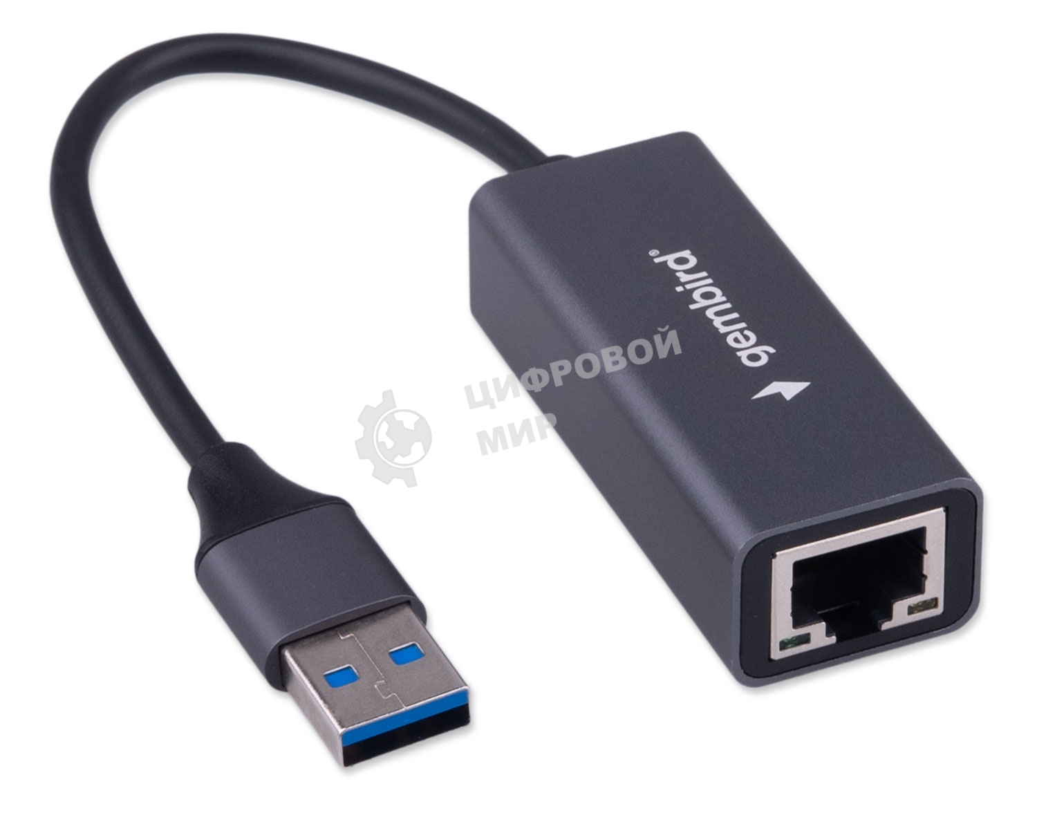 Сетевой адаптер Ethernet Gembird NIC-U9, USB 3.0 - Gigabit Ethernet adapter, алюминий, RTL8153