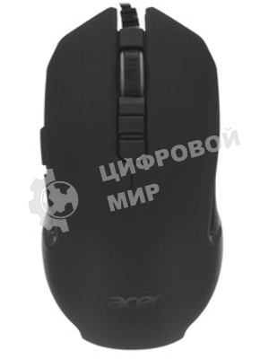 Мышь проводная Acer OMW160 черный, 6400 dpi, USB, кнопки - 8