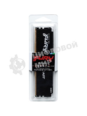 Оперативная память Kingston Fury Beast, DDR5, 16Gb (1x16Gb), 6400MHz, CL32, DIMM, с радиатором, черный