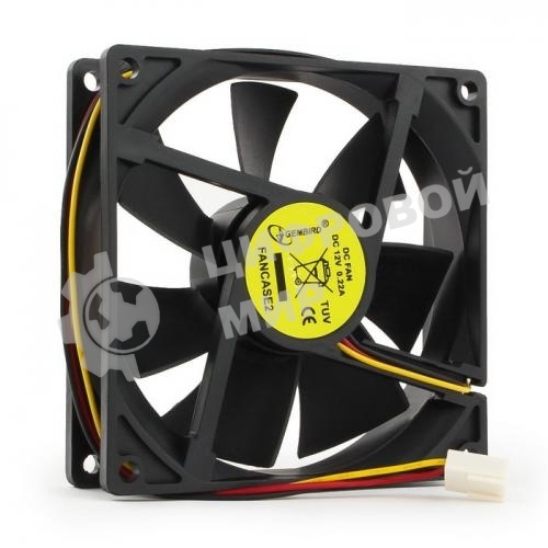 Вентилятор для корпуса Gembird черный, 90 мм, 2500 об/мин, 26 дБ, 3 pin