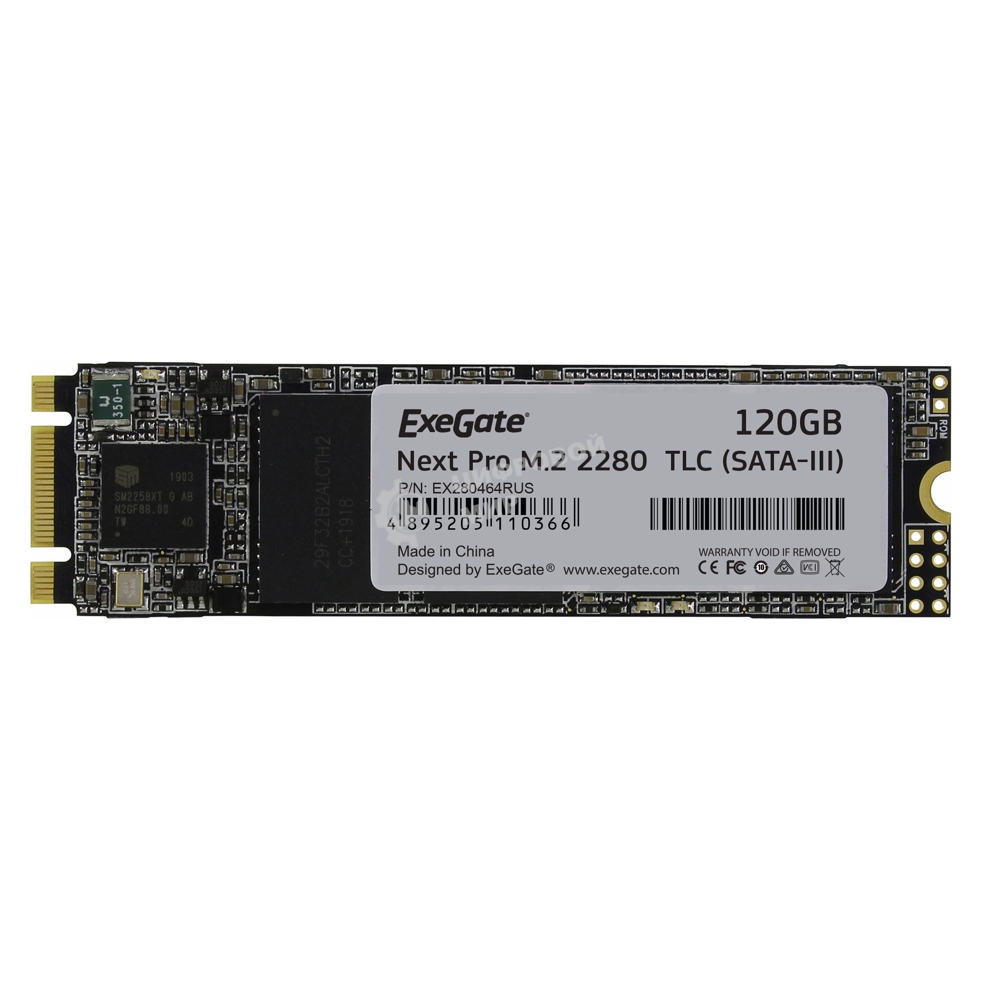Накопитель SSD ExeGate NextPro UV500TS120, 120Gb, M.2, SATA 3, R/W 558/497