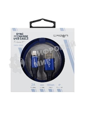 Кабель Crown USB - Lightning CMCU-3103L blue