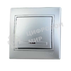 Выключатель 1-кл. СП Мира 10А IP20 с подсветкой метал. сер. LEZARD 701-1010-111
