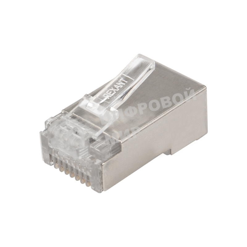 Разъем сетевой Rexant LAN на кабель, штекер 8Р8С (Rj-45), под обжим, в экране, (10 шт.)