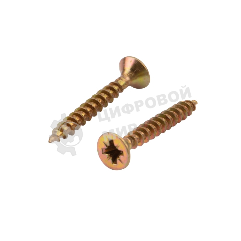 Саморез универсальный Kranz 4х30, желтый цинк, короб (250 шт./уп.)