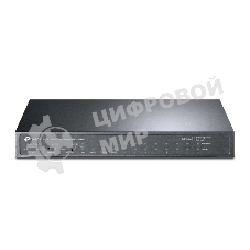 Коммутатор TP-Link 8-port 10/100Mbps Unmanaged PoE switch, 2 Gb RJ45 + 1 Gb SFP uplinks, PoE budget up to 124W