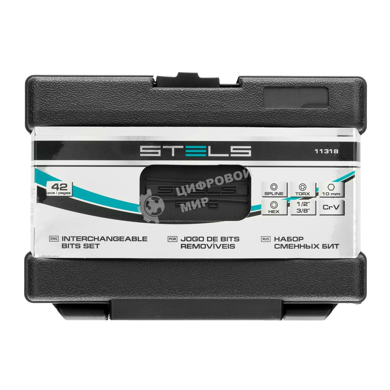 Набор бит Stels HEX, TORX, SPLINE, шестигранный хвостовик 3/8