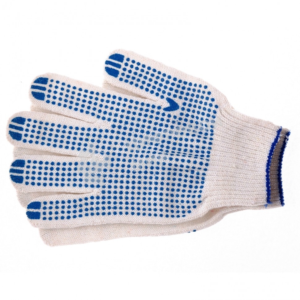 Перчатки трикотажные, с ПВХ точкой, 10 класс, стикер Россия