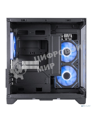 Компьютерный корпус 1STPLAYER MEGAVIEW MV5-TP ARGB черный mATX 3x120мм ARGB fans MV5-TP-BK-2FC7R-1FC7