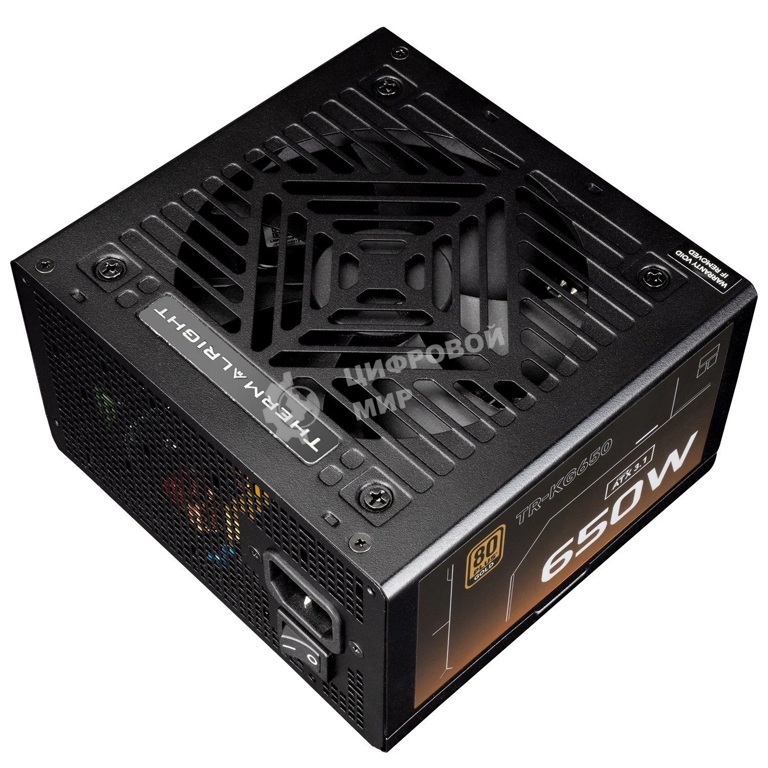Блок питания Thermalright, 650W 80+ Gold (ATX, 3.1, Full modular, 1x24(20+4)pin, 2xCPU 8(4+4)pin, 2xPCIe*2 8(6+2)pin, 3xSATA3, 2xMOLEX4pin, Active, 120x120мм, 150x140x86mm, APFC, OVP, UVP, SCP, OCP, OTP, OPP, black)