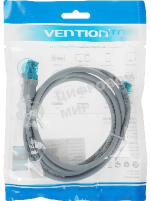 Патч-корд Vention прямой UTP cat.5е, RJ45 - 1,5м. Серый
