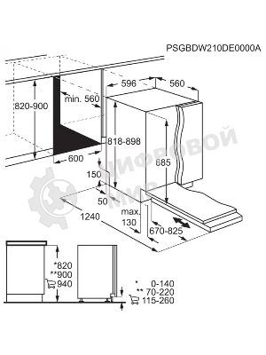 Встраиваемая посудомоечная машина Electrolux EEG68600W, черный, 59.6 см, 14 компл., 43 дБ, класс A