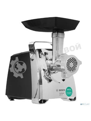 Мясорубка электрическая Bosch MFW67440 черный, 2000 Вт, 3.5 кг/мин, реверс, защита от перегрузки, насадки - 4