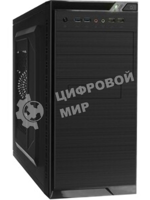 Компьютерный корпус Minitower ExeGate QA-412U-UNS350 (mATX, БП UNS350 с вент. 12см, 2хUSB+2хUSB 3.0, аудио, черный)