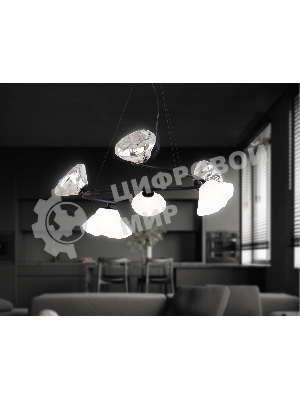 Светильник Ambrella light LH15003/6 BK/FR/SM черный/белый матовый/дымчатый G9*6 max 40W D630*1150