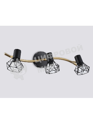 Светильник Ambrella light TR8657/3 BK/GD черный/золото E14/3 max 60W 550*100*185