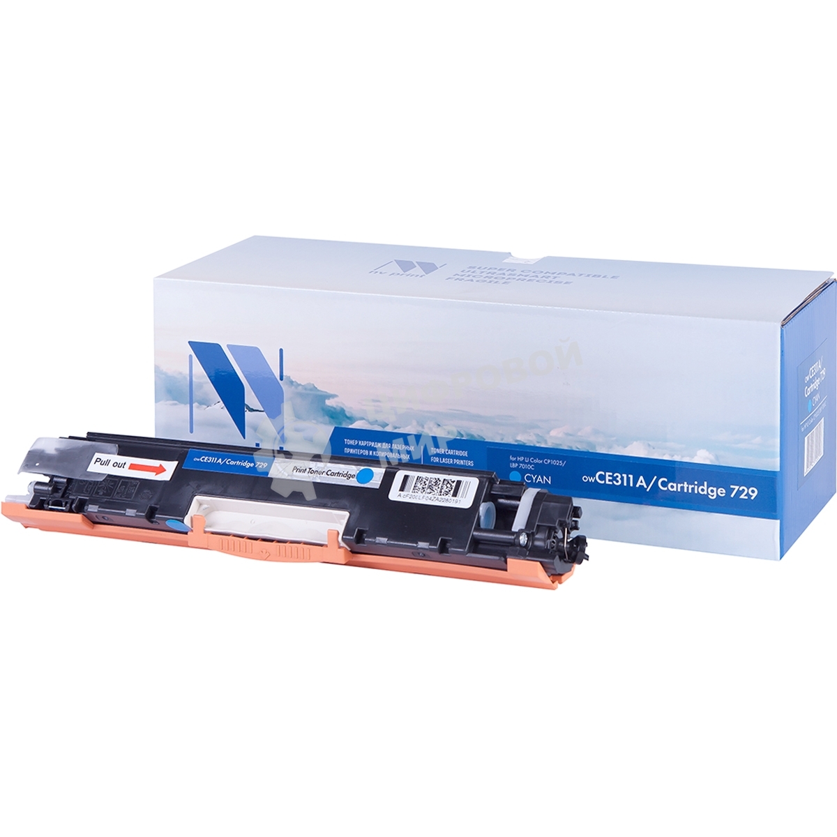 Картридж лазерный NVPrint совместимый HP CE311A/Canon729 Cyan для LJ Color CP1025 (1000k)