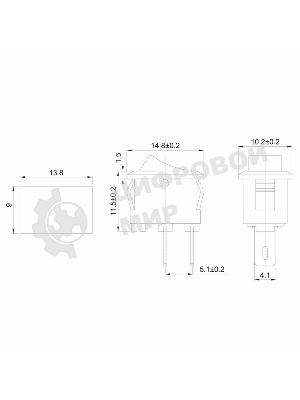 Выключатель клавишный Rexant 250V 3А (2с) ON-OFF красный Micro