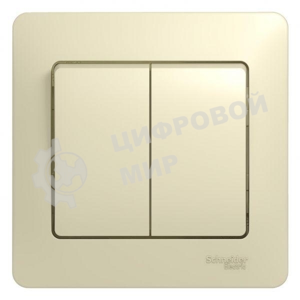 Выключатель 2-кл. СП Glossa 10А IP20 10AX в сборе беж. SchE GSL000252