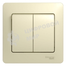 Выключатель 2-кл. СП Glossa 10А IP20 10AX в сборе беж. SchE GSL000252