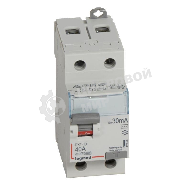Выключатель дифференциального тока (УЗО) 2п 40А 30мА тип AC DX3 Leg 411505