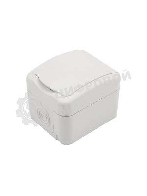 Розетка одноместная Kranz Mini OG открытой установки с заземлением, IP54 белая